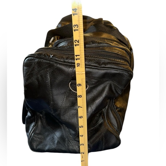 Vtg. Genuine Buffalo Leather Duffel Bag • Patchwork • Weekender • Travel - Picture 6 of 8